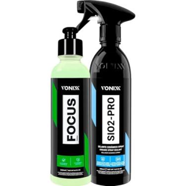 Imagem de Vonixx Kit Focus Removedor de Marca D'água + Sio2 Pro 500ml para Vitrificadores Restaura Brilho e Transparência