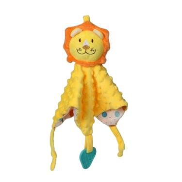 Imagem de Naninha de Leãozinho com Chocalho e Mordedor Tecido Super Macio, Conforto Sensorial para Bebês