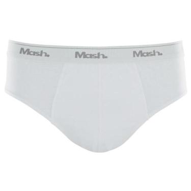 Imagem de Cueca Slip Mash Masculina Algodão Elástico, Branco, M