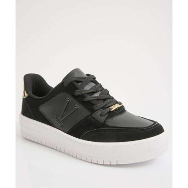Imagem de Tênis Casual Feminino Recortes Vizzano-11300, 38, Preto
