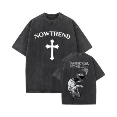 Imagem de Camiseta Religiosa Vintage Lavada Y2K Christian Jesus Forgive Them Fat