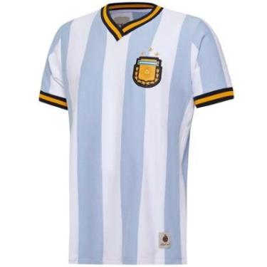 Imagem de Camisa Argentina Retrô Tricampeã Masculina-Masculino