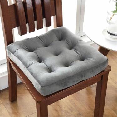 Imagem de Almofadas de cadeira para cadeiras de jantar, almofadas grossas de pelúcia para cadeira de mesa de cozinha com laços, suporte e capas antiderrapantes, almofada de assento macia e confortável, para