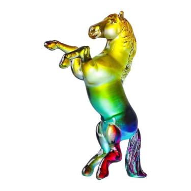 Imagem de KiBcsLic Estátua de Cavalo de Vidro, Peça Colecionável para Mesa, Centro de Mesa, Ornamento Feng Shui, Miniatura para Quarto, Escritório ou Dormitório, Style B