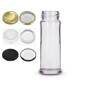 Imagem de 30x Potes de Vidro Redondo 100ml - Tempero com Tampa Dourada