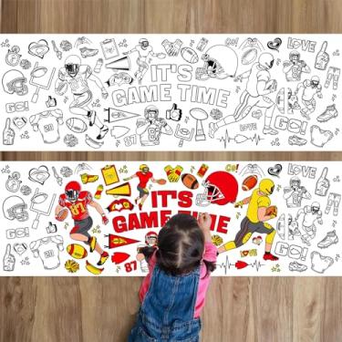 Imagem de Dreasmt Cartaz de colorir futebol atividade de festa, toalha de mesa para colorir super futebol 2026 toque para o dia do jogo suprimentos para atividades de festa