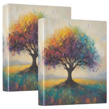 Imagem de Fichário de árvore colorida com 3 furos com bolsos e prancheta, material escolar