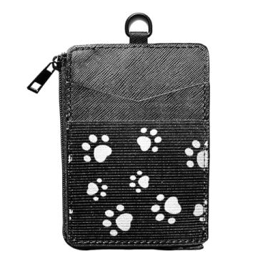 Imagem de Carteira elástica com suporte de cartão, carteira fina vertical para cartão de crédito, carteira de bolso frontal minimalista, cordão de carteira de chaveiro fino, chaveiro minimalista para mulheres e homens, Cinza, Minimalista