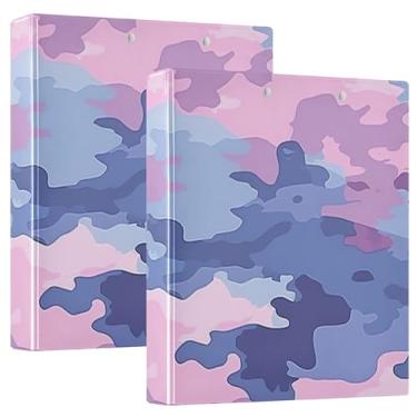 Imagem de Fichários de papel camuflado pastel, fichário espaçoso de 3 cm com bolsos de plástico, ideal para escritório, escola, casa
