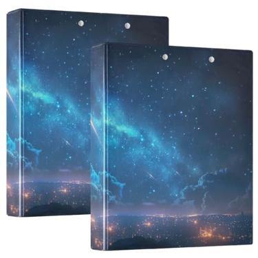 Imagem de Fichário em D Blue Meteor Sky, 3 anéis espaçosos, 3 anéis, ideal para escritório, escola, casa