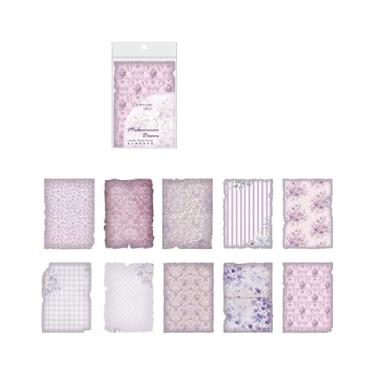 Imagem de 30 folhas de papel decorativo estilo pastoral envelhecido com bordas irregulares em tom quente para planejador, diário, camada de base, colagem, artesanato