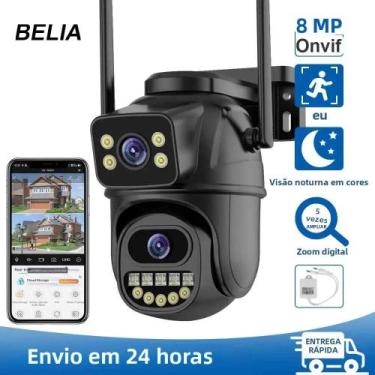 Imagem de Câmera De Vigilância WiFi 4K 8MP Com Lente Dupla, Zoom 4X, Detecção Hu