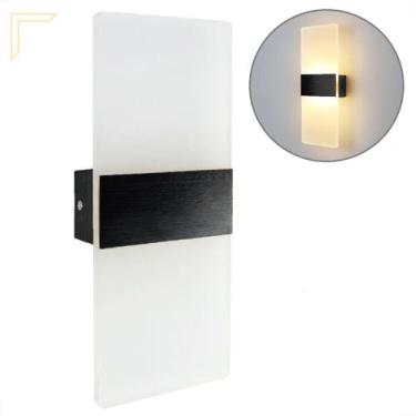 Imagem de Arandela Interna Acrilico Alumínio Preto Led Integrado Lup94 - Acende 