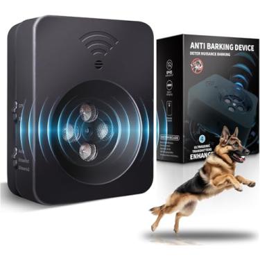 Imagem de Dispositivo antilatido para cães de longo alcance 15,2 m, dispositivo ultrassônico de dissuasão de latidos de cães com bloqueio de latidos de cães - Rolha de latido de cachorro, caixa de latido