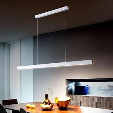 Imagem de Luminária pendente LED para mesa de jantar, com intensidade regulável e altura ajustável. Luminária moderna de teto/pendente para escritório, sala de jantar, sala de estudos, sala de estar,