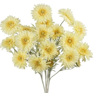Imagem de CISDUEO 4 crisântemos da sorte amarelos artificiais