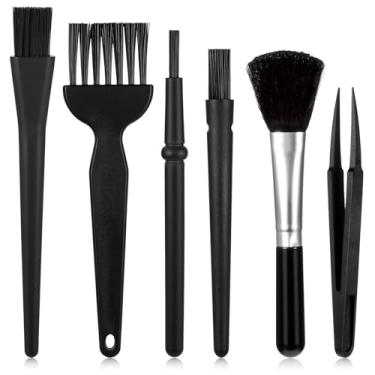 Imagem de 6 peças de mini escova de limpeza de teclado, escova pequena de nylon antiestática, kit de limpeza de eletrônicos, pequenos espaços, escovas de limpeza de teclados para limpezas, placa-mãe de