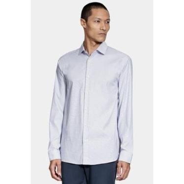 Imagem de Camisa Aramis Manga Longa Regular Branco e Azul-Masculino