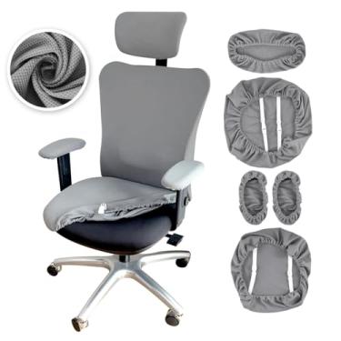 Imagem de Conjunto de 5 capas de cadeira de escritório, capa elástica ergonômica compatível com cadeiras de escritório Sihoo com encosto alto, capas de cadeira de computador de elastano antiderrapante com alças