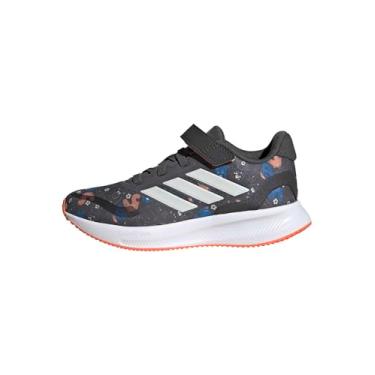 Imagem de adidas Tênis infantil Run Falcon 3, Cinza/Off White/Ray Blue, 13 Little Kid