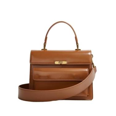 Imagem de KGFCE Bolsa tiracolo vintage feminina de couro PU nova tendência 2022 moda bolsa clutch pequena preta marrom, 4, One Size