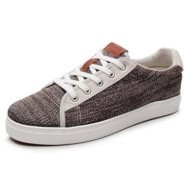 Imagem de Cull4U Tênis feminino de tricô flexível de cano baixo, Marrom, 41