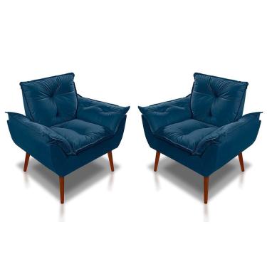 Imagem de Kit 02 Poltrona Opala Decorativa Suede