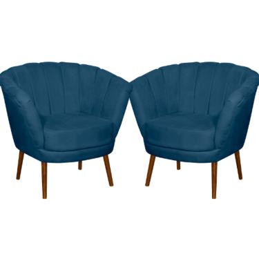 Imagem de Kit 02 Poltrona Pétala Flor Decorativa Suede