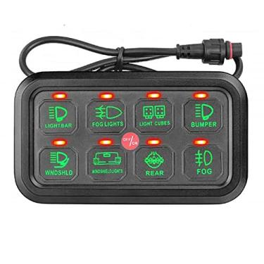 Imagem de Painel de interruptor de 8 grupos, caixa de interruptor de toque universal, sistema de relé eletrônico, caixa de controle de circuito, regulável automático, para caminhão ATV UTV