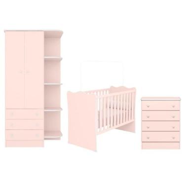 Imagem de Jogo Completo Quarto Infantil Leiden Rosa Acetinado - Mais de Casa