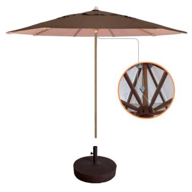 Imagem de Guarda Sol Ombrelone 3,00m + Base 40kg Para Praia Piscina Jardim Marrom