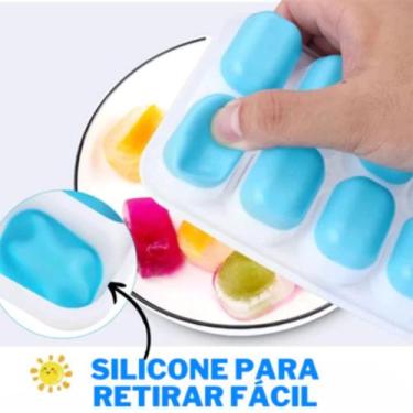 Imagem de Forma Gelo Ice Papinha Flexivel Multiuso Lavável Fundo Silicone 21 Cub