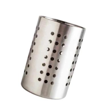 Imagem de Escorredor para Louça Inox Furado para Utensílios Redondo para Secar e Organizar Talheres