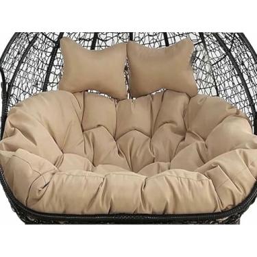 Imagem de Almofada para cadeira de balanço de rede para 2 pessoas, somente a almofada, almofada de substituição removível e impermeável para cadeira suspensa de dois lugares em formato de ovo.