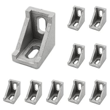 Imagem de Suporte de canto de perfil de alumínio TTZEZE 28 x 20 x 28 mm L fixador de suporte de junta de ângulo reto, suporte de conector L para série 2020 padrão 6 mm perfil de extrusão de alumínio (suporte 2028)