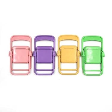 Imagem de Suporte de celular dobrável para cadeira, suporte compacto portátil, multicolorido, acessível em qualquer lugar