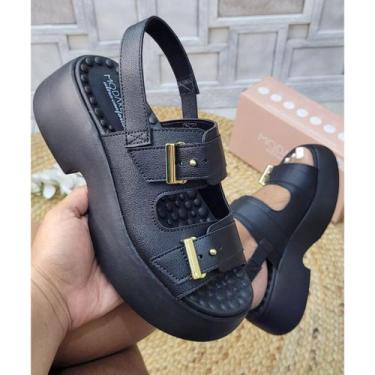 Imagem de Sandália Modare Plataforma Salto Ultra Conforto Feminina, Preto, 35
