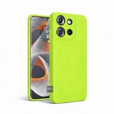 Imagem de Capa Capinha Case Compatível Motorola Moto Edge 50 Neo Silicone Aveludada Anti Impacto Reforçada Emborrachado Com Proteção De Câmera Premium (VERDE LIMÃO)