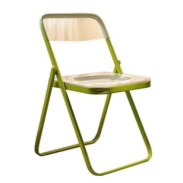 Imagem de Cadeira dobrável de acrílico transparente moderna - empilhável e portátil para casa, escritório, festa - opção de cor verde