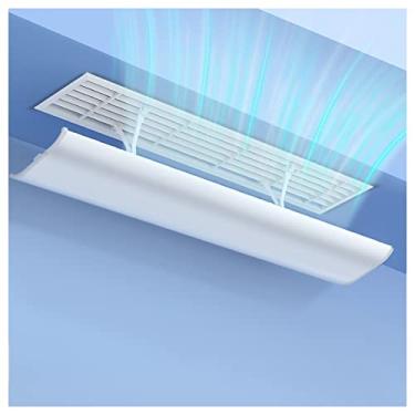 Imagem de Defletor de ar condicionado ajustável 60 cm/26 pol - forma retangular, evita soprar ar frio, serve para várias aberturas, fácil instalação, cor branca, ideal para casa e escritório