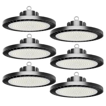 Imagem de Kit Com 10 Luminárias LED High Bay De 100W, 200W E 300W, 36000LM, 6000K, Estilo UFO, Para Oficinas, Fábricas, Galpões, Garagens E Áreas Industriais (AC100-277V)(6pcs,150W)