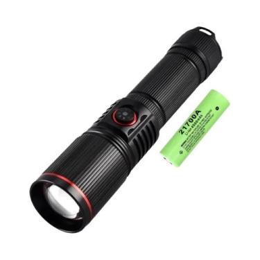 Imagem de Lanterna LED Laser Branca De 30W Recarregável Por USB Com Zoom Para Ca