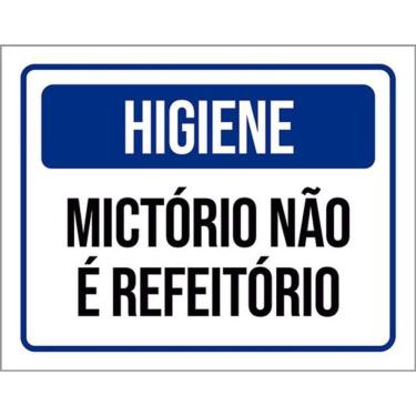Imagem de Kit 3 Placas Higiene Mictório Não É Refeitório Azul