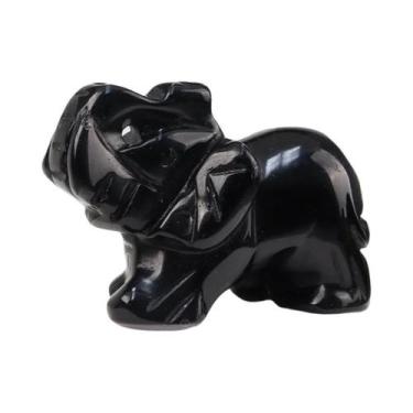 Imagem de Estatueta De Elefante Em Cristal De Quartzo Rosa Natural Esculpida À M