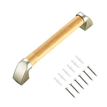 Imagem de Cabo de madeira maciça para banheiro, alça de segurança, alça auxiliar interna para cozinha, quarto, banheira, banheiro, barras de apoio para idosos