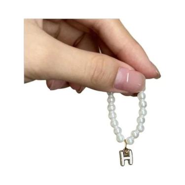 Imagem de Colar Pingente Labubu V4 Mini 4.0 Com Pérola E Letra, Acessório Para R