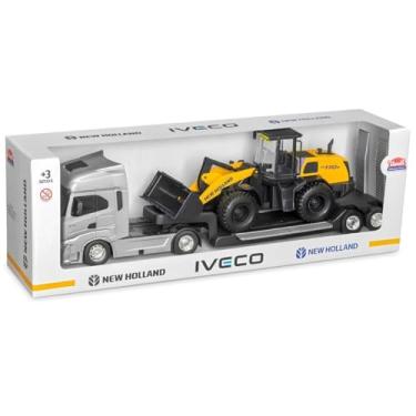 Imagem de Caminhão Carreta com Pá Carregadeira, Brinquedo Infantil, Movimentos Realistas, +3 Anos, P/Criança, Carrinho (Cinza)