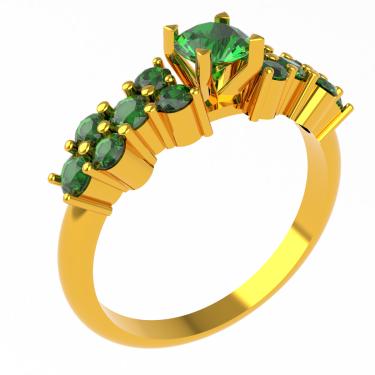 Imagem de Anel esmeralda ouro 18k