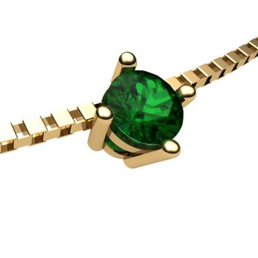 Imagem de Colar Ponto De Luz Ouro Com Esmeralda 4mm 18k