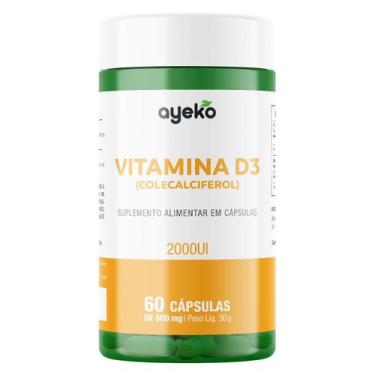 Imagem de Vitamina D3 (Colecalciferol) 2000 UI 60 Cápsulas - Ayeko